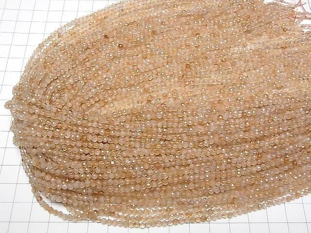 [Video]High Quality! Bi-color Citrine AA+ Faceted Round 3mm 1strand beads (aprx.15inch/38cm)