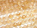 [Video]High Quality! Bi-color Citrine AA+ Faceted Round 4mm 1strand beads (aprx.15inch/37cm)