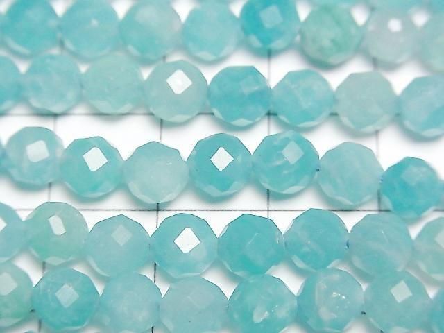 [Video] High Quality! Amazonite Silica AA++ Faceted Round 6mm 1strand beads (approx. 14 inches/35 cm)