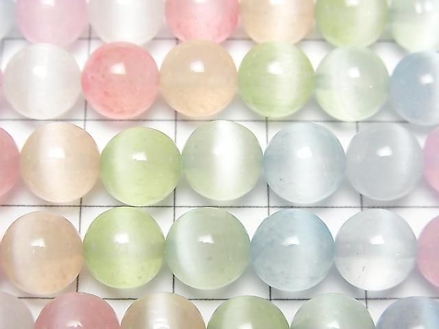 [Video] Multicolor Selenite (Gypsum) Round 8mm 1strand beads (approx. 15 inches/37 cm)