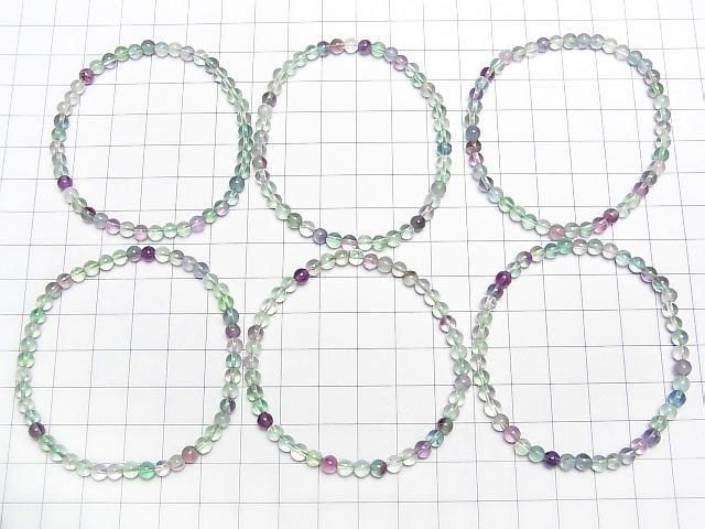 [Video] Multicolor Fluorite AAA Round 4mm Bracelet
