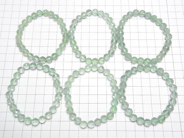 [Video] High Quality! Green Fluorite AAA-128 Faceted Round 8mm Bracelet