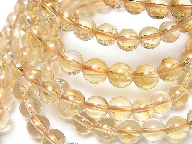 [Video] High Quality light color Citrine AAA- Round 6mm Bracelet