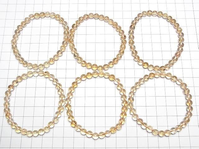 [Video] High Quality light color Citrine AAA- Round 6mm Bracelet