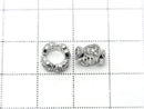 Metal parts Rondelle 9x9x4mm Silver Color (with CZ) 2pcs