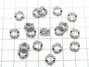 Metal parts Rondelle 9x9x4mm Silver Color (with CZ) 2pcs