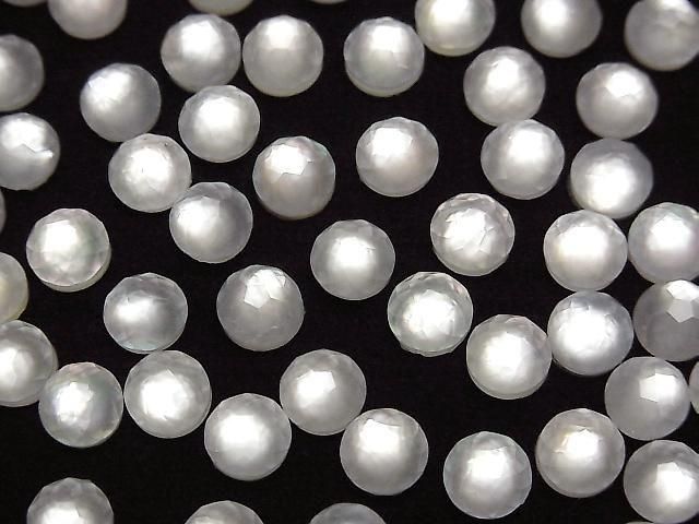 [Video] White Shell x Crystal AAA Round Flower Shape 6x6mm 3pcs