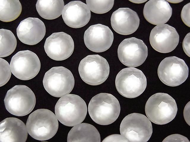 [Video] White Shell x Crystal AAA Round Flower Shape 8x8mm 3pcs