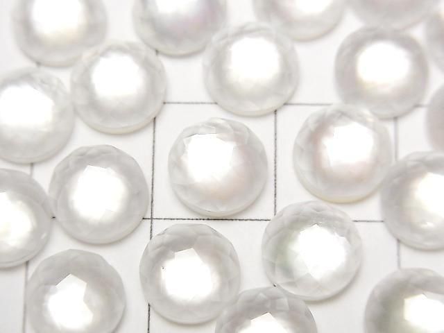 [Video] White Shell x Crystal AAA Round Flower Shape 8x8mm 3pcs