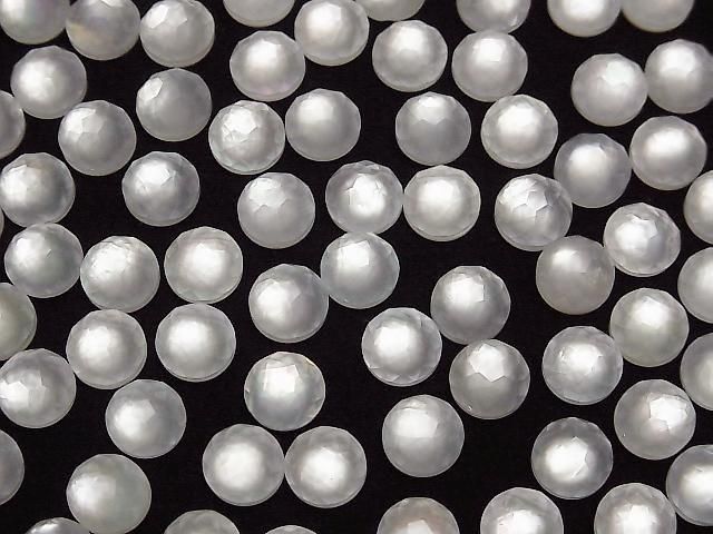 [Video] White Shell x Crystal AAA Round Flower Shape 8x8mm 3pcs