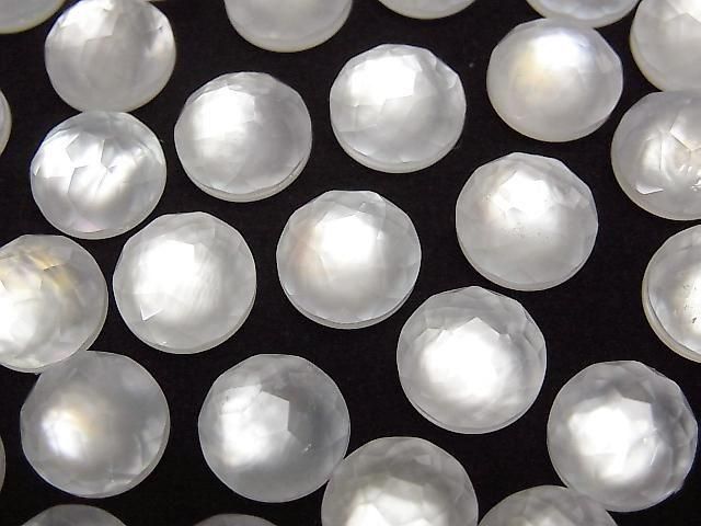 [Video] White Shell x Crystal AAA Round Flower Shape 10x10mm 3pcs