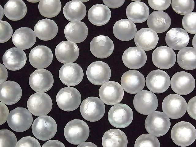 [Video] White Shell x Crystal AAA Round Flower Shape 10x10mm 3pcs