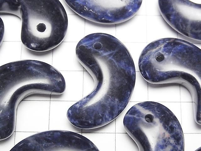 [Video] Sodalite AAA- Comma Shaped Bead 30x19mm 1pc
