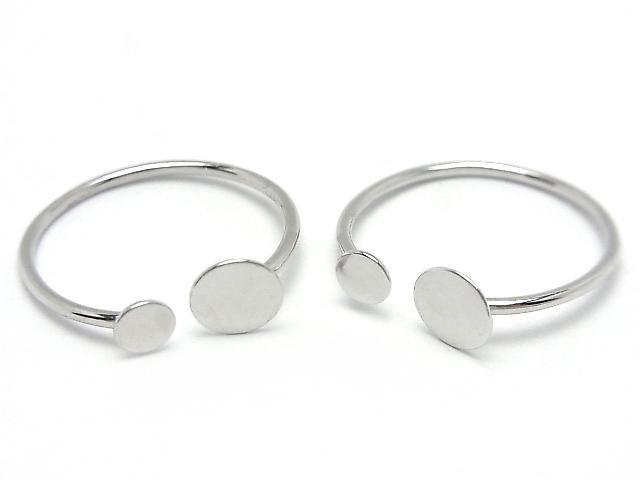 [Video] Silver 925 Ring Round Disc 4mm 6mm Rhodium Plated Free Size 1pc
