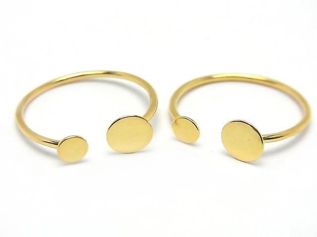 [Video] Silver 925 Ring Round Disc 4mm 6mm 18KGP Free Size 1pc
