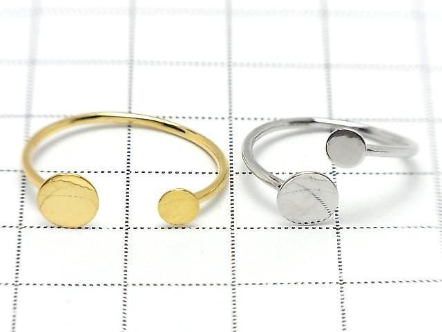 [Video] Silver 925 Ring Round Disc 4mm 6mm 18KGP Free Size 1pc