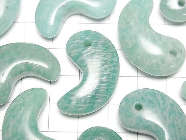 [Video] Amazonite AA Comma Shaped Bead 30x19mm 2pcs