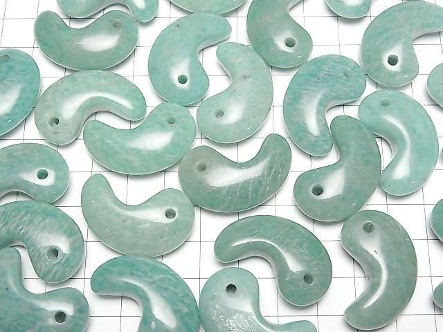[Video] Amazonite AA Comma Shaped Bead 30x19mm 2pcs