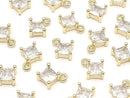 Metal Diamond Charm Gold Color (with CZ) 2pcs