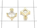 Metal Diamond Charm Gold Color (with CZ) 2pcs