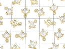 Metal Diamond Charm Gold Color (with CZ) 2pcs