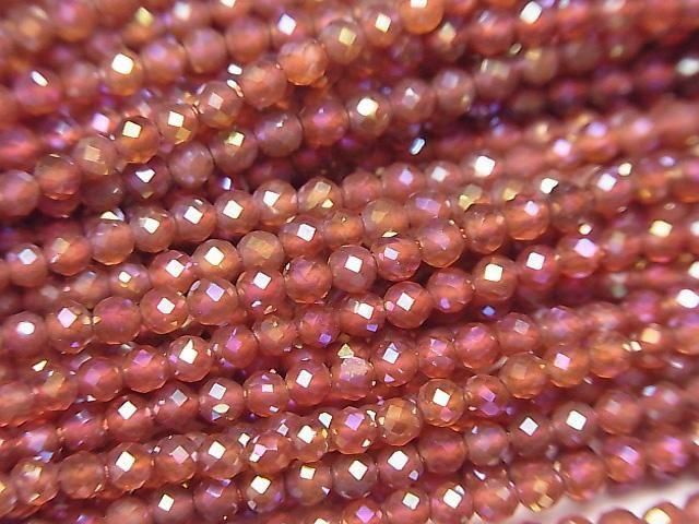 [Video] High Quality! Flash Red Agate Faceted Round 2mm 1strand beads (approx. 14 inches/35 cm)
