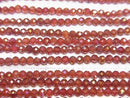 [Video] High Quality! Flash Red Agate Faceted Round 2mm 1strand beads (approx. 14 inches/35 cm)