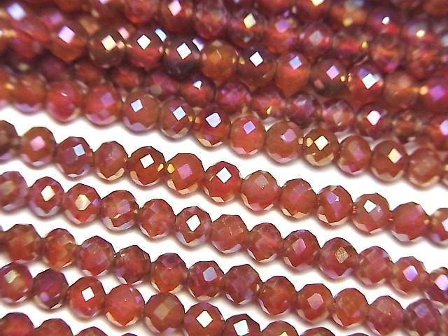 [Video] High Quality! Flash Red Agate Faceted Round 3mm 1strand beads (approx. 14 inches/35 cm)