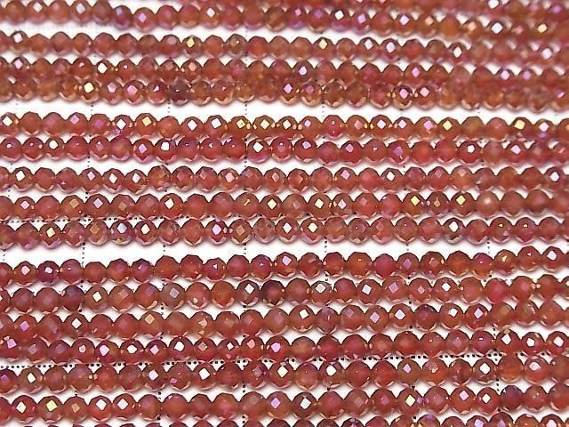 [Video] High Quality! Flash Red Agate Faceted Round 3mm 1strand beads (approx. 14 inches/35 cm)