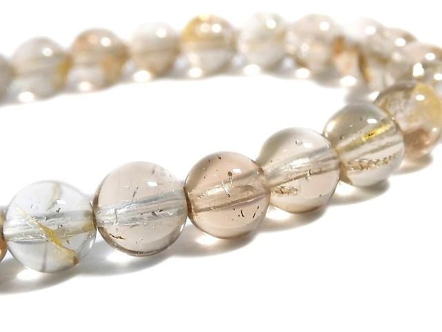 [Video][One of a kind] High Quality Champagne Topaz AAA- Round 7mm Bracelet NO.8