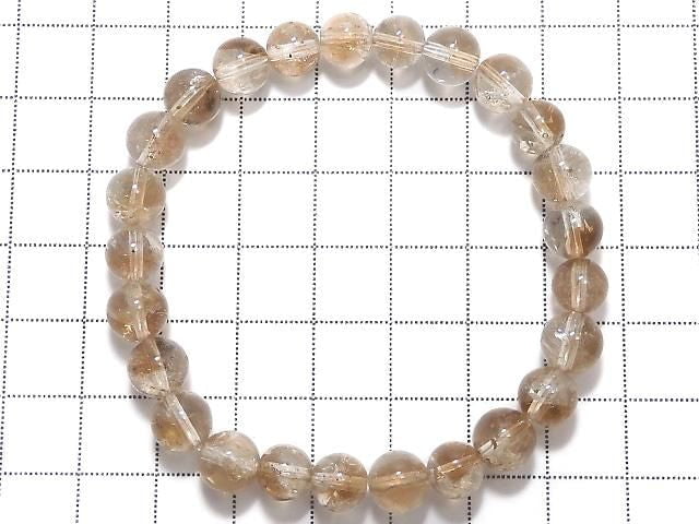 [Video][One of a kind] High Quality Champagne Topaz AAA- Round 7-7.5mm Bracelet NO.10