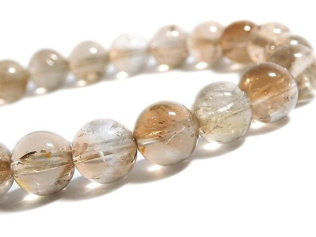 [Video][One of a kind] High Quality Champagne Topaz AAA- Round 8mm Bracelet NO.12