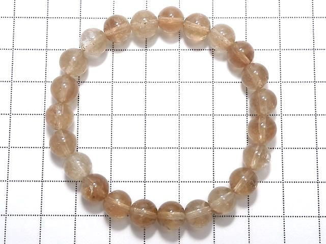 [Video][One of a kind] High Quality Champagne Topaz AAA- Round 8mm Bracelet NO.13