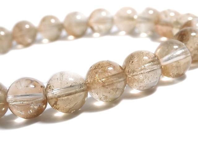 [Video][One of a kind] High Quality Champagne Topaz AAA- Round 8mm Bracelet NO.14