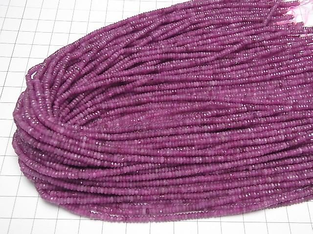 [Video] High Quality! Ruby AA+ Faceted Button Rondelle 2.5x2.5x1mm 1strand beads (aprx.15inch/36cm)