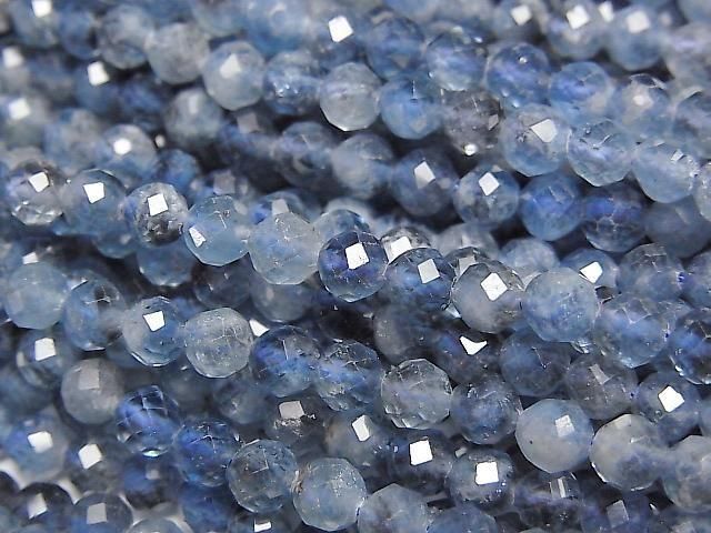 [Video] High Quality! Deep Blue Aquamarine AA++ Faceted Round 4mm 1strand beads (approx. 15 inches/37 cm)