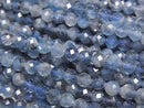 [Video] High Quality! Deep Blue Aquamarine AA++ Faceted Round 4mm 1strand beads (approx. 15 inches/37 cm)