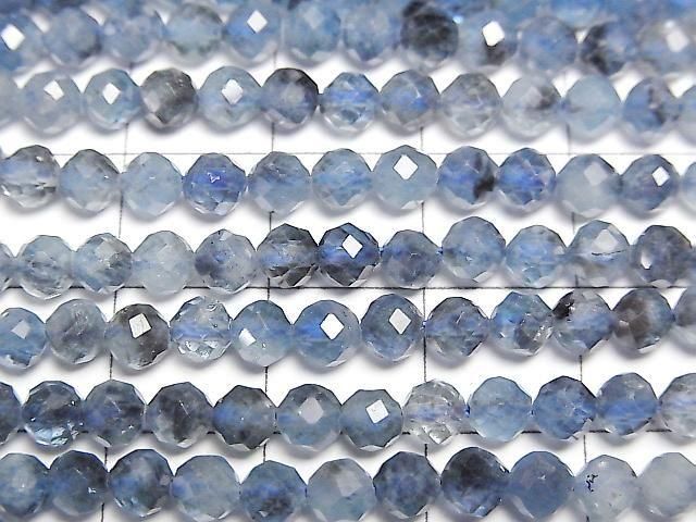 [Video] High Quality! Deep Blue Aquamarine AA++ Faceted Round 4mm 1strand beads (approx. 15 inches/37 cm)