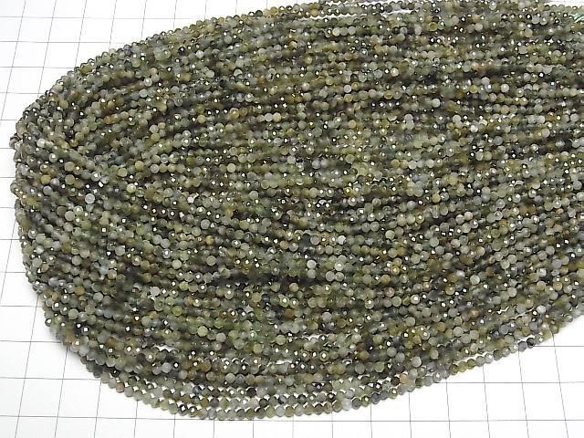 [Video] High Quality! Green Tourmaline AA+ Faceted Round 2.5mm 1strand beads (approx. 15 inches/37 cm)