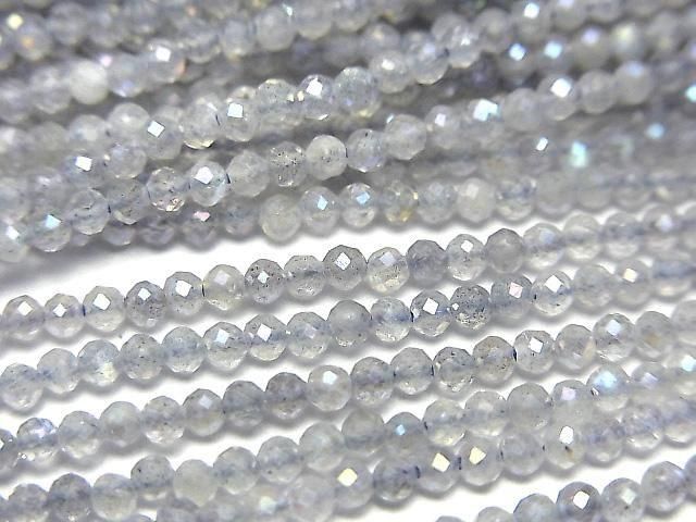 [Video] High Quality! Labradorite AA++ Faceted Round 2mm AB Coated 1strand beads (approx. 15 inches/36 cm)