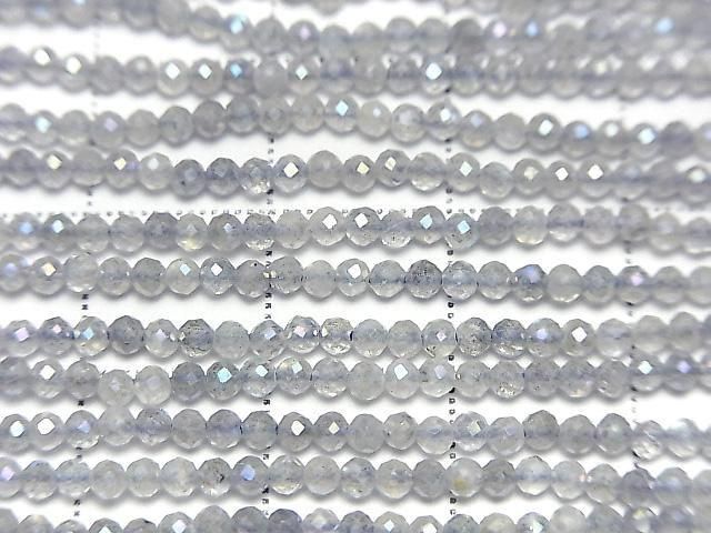 [Video] High Quality! Labradorite AA++ Faceted Round 2mm AB Coated 1strand beads (approx. 15 inches/36 cm)
