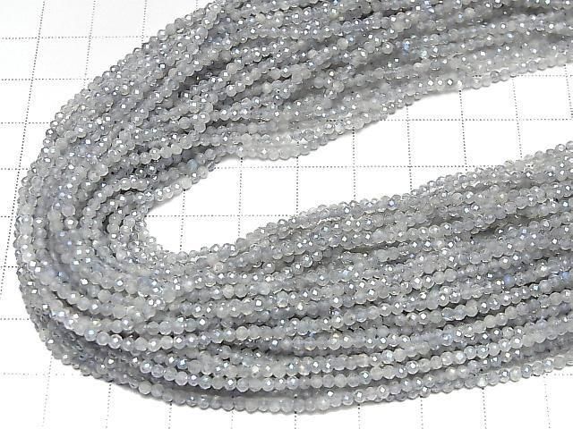 [Video] High Quality! Labradorite AA++ Faceted Round 2mm AB Coated 1strand beads (approx. 15 inches/36 cm)