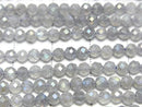 [Video] High Quality! Labradorite AA++ Faceted Round 3mm AB Coated 1strand beads (approx. 15 inches/36 cm)