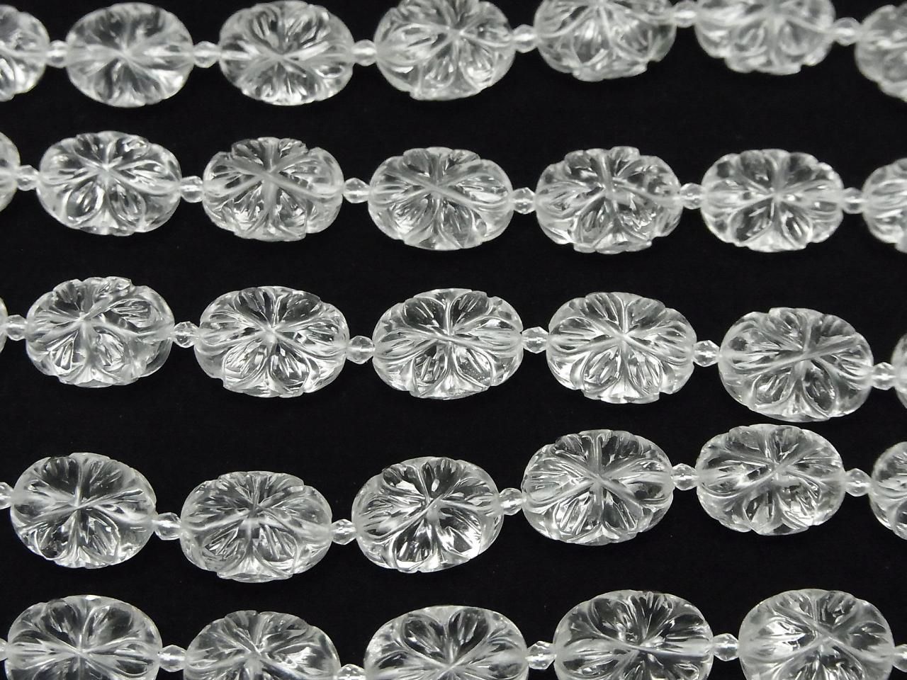 High Quality Crystal AAA Carved Oval Half or 1 Strand (8pcs)