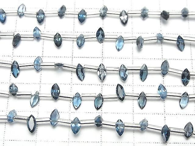 [Video] High Quality London Blue Topaz AAA Marquise Faceted 6x3mm Half or 1strand beads (18pcs)
