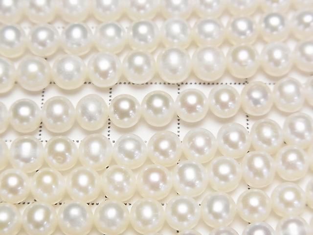 [Video] Fresh Water Pearl AA++ Semi Round-Potato 5-5.5mm White 1strand beads (approx. 15 inches/37 cm)