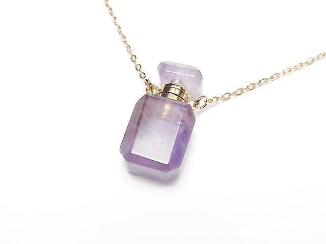 [Video] Amethyst Bottle Necklace Rectangle 20x10mm 1strand beads (approx. 20 inches/50 cm)