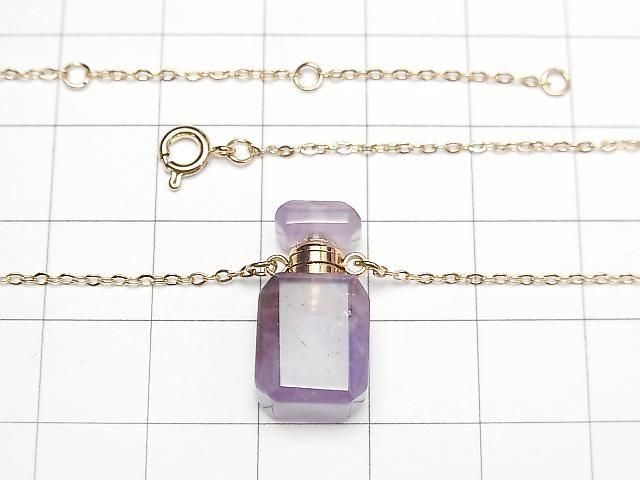 [Video] Amethyst Bottle Necklace Rectangle 20x10mm 1strand beads (approx. 20 inches/50 cm)