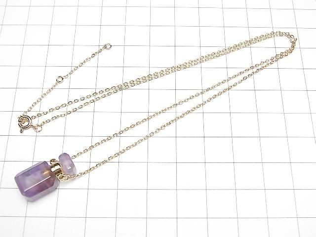 [Video] Amethyst Bottle Necklace Rectangle 20x10mm 1strand beads (approx. 20 inches/50 cm)