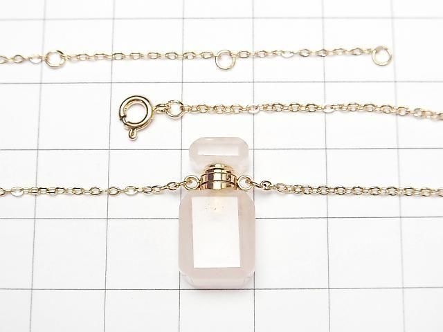 [Video] Rose Quartz Bottle Necklace Rectangle 20x10mm 1strand beads (approx. 20 inches/50 cm)
